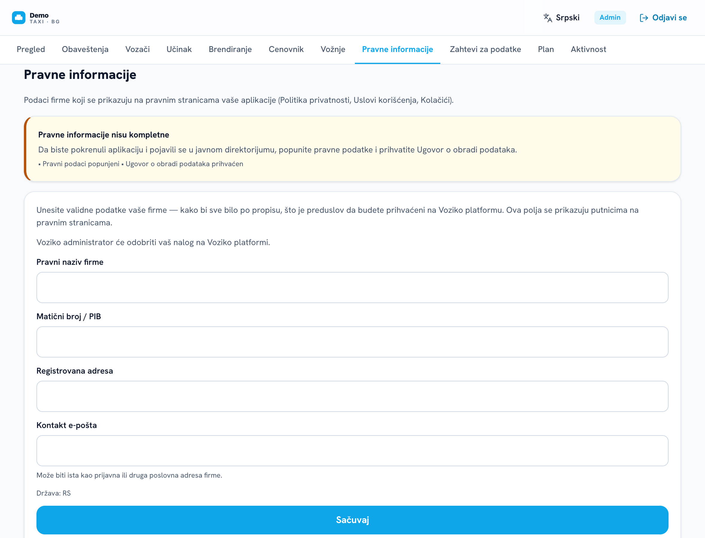 Legal details — into the city directory
