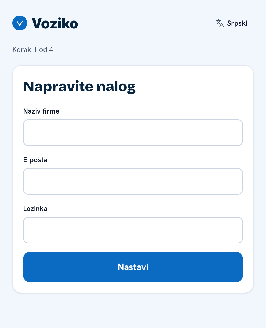 Set up your details and brand
